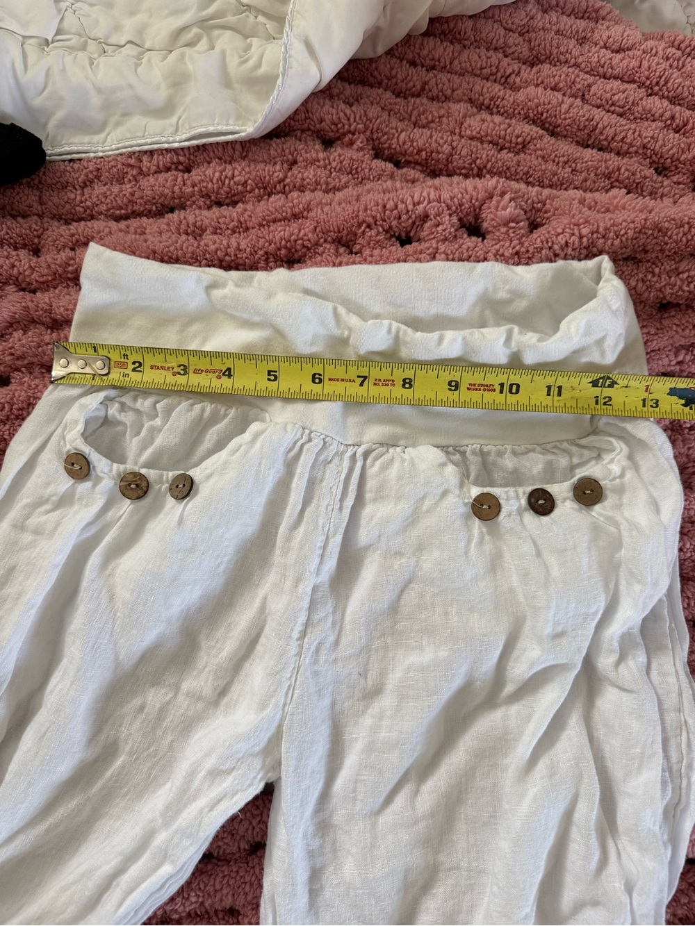 Bohabille Paris White Linen Harem Pants | 100% Linen Made in Italy - Picture 3 of 5
